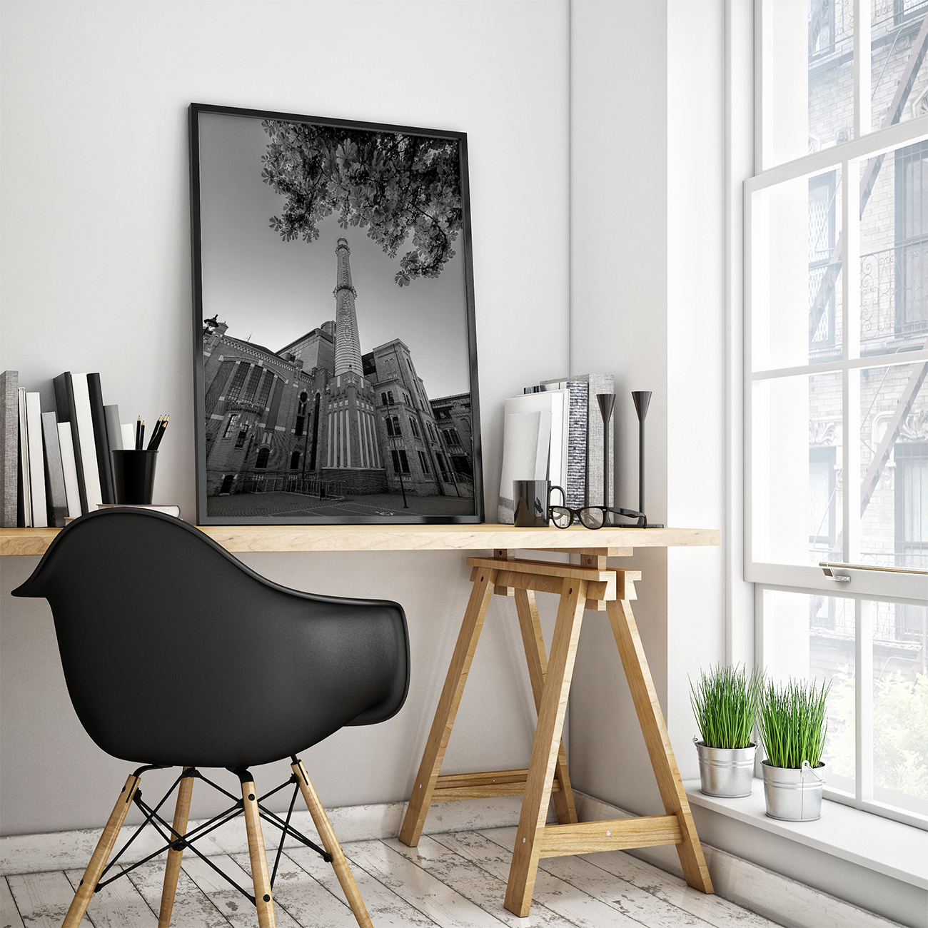 Plakat_Lodz_–_EC1_i_ceglany_komin_bw