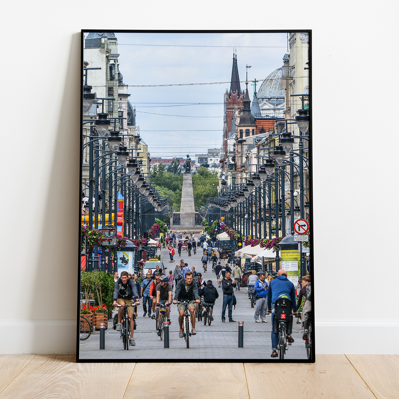 Plakat_Lodz_–_ulica_Piotrkowska_i_Pomnik_Kosciuszki